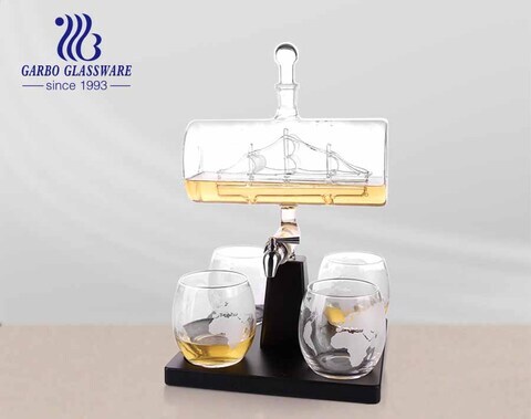 Crytal Sailboat Wine Decanter Amazon Global Decanter Set مع صنبور