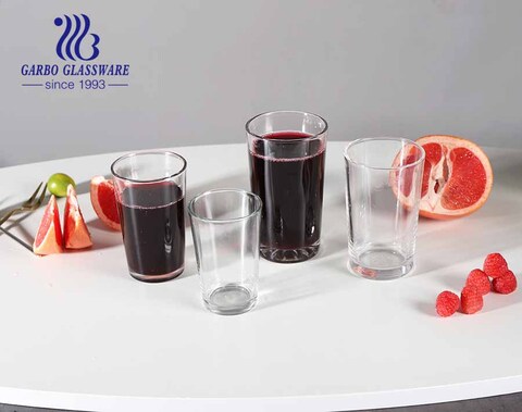Machine pressed glass tumblers with customized carved bottom logo