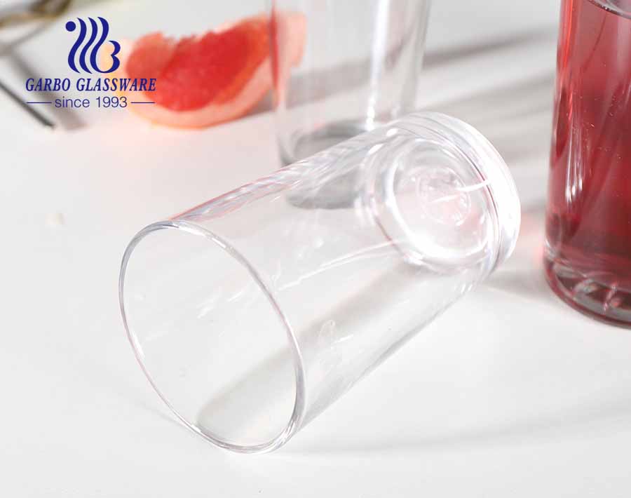 Machine pressed glass tumblers with customized carved bottom logo