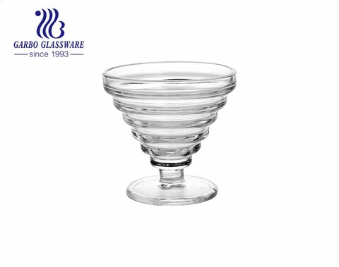 Weithals Conch Design Glas Eisschale Stielglas Glas Dessert Tasse Kristall bleifrei