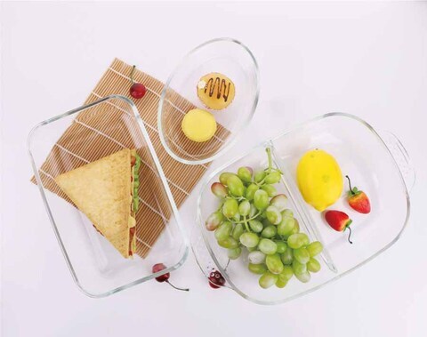 Plat de casserole en verre de pyrex de borosilicate réutilisable à la mode pour le restaurant à la maison