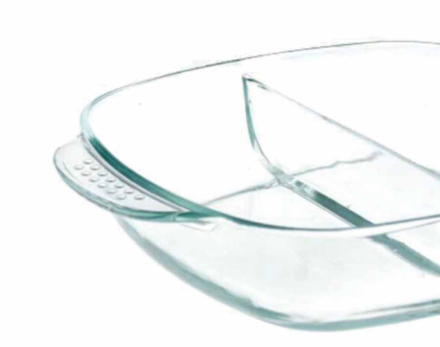 Plat de casserole en verre de pyrex de borosilicate réutilisable à la mode pour le restaurant à la maison