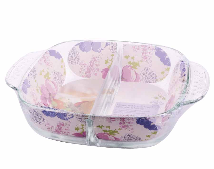 Thực phẩm cấp lò nướng an toàn dụng cụ nướng bánh pyrex 12 inch đĩa bánh thủy tinh