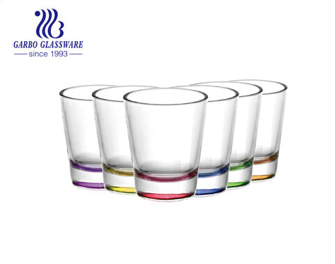 1.5oz stock custom spray colors shot glasses souvenir glass cups for spirits