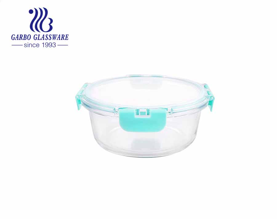 Set of 4PCS Airtight Glass Lunch Boxes Food Containers with leak proof lids