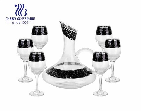 Ensemble de carafe à vin rouge en cristal de style rétro européen Garbo Decal