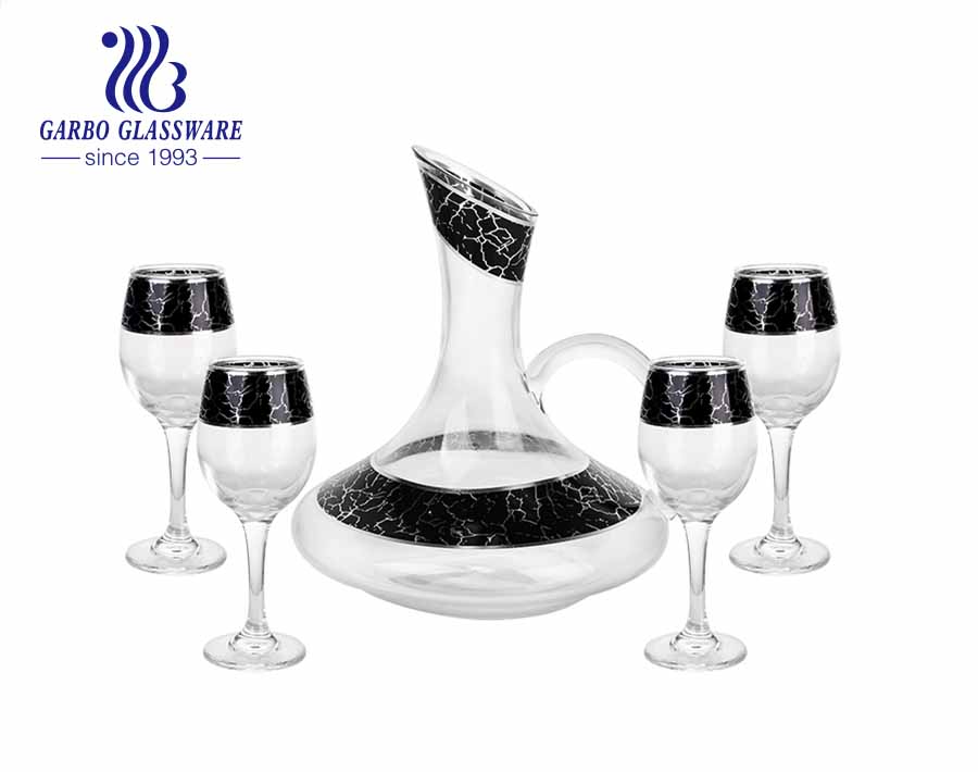 Ensemble de carafe à vin rouge en cristal de style rétro européen Garbo Decal