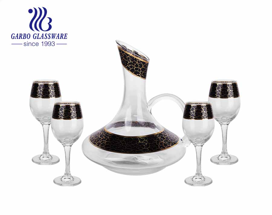 Ensemble de carafe à vin rouge en cristal de style rétro européen Garbo Decal