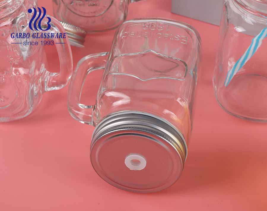 16oz County fair mason jar drinking glasses with handle