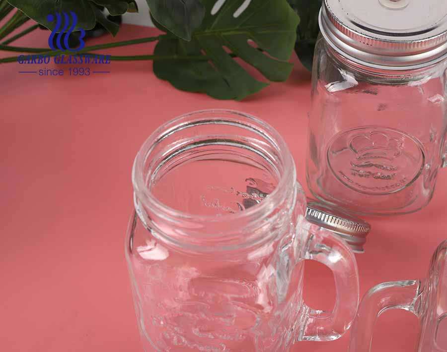 16oz County fair mason jar drinking glasses with handle