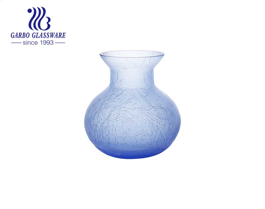 パープルレッドウェディングユース卓上ファッションガラス花瓶花形大きな口8インチ高さ理想的な家d