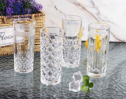 Tall and slim shape 9oz engraved cup Garbo Glassware developed mold