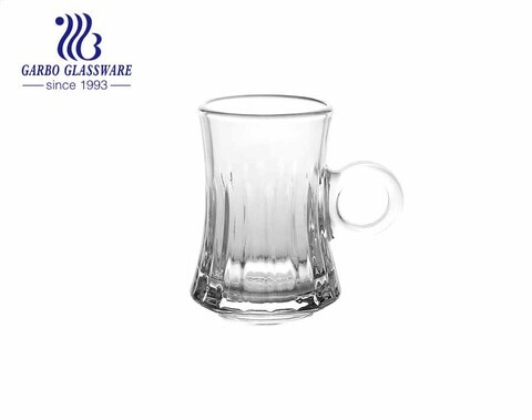 4oz Garbo neues Design türkischen Stil Glas Teebecher einzigartige Glasbecher mit Griff