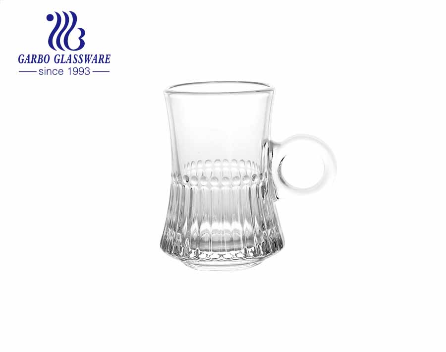 4oz Garbo neues Design türkischen Stil Glas Teebecher einzigartige Glasbecher mit Griff