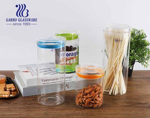 Bocal de stockage des aliments avec couvercle en verre joint étanche à l'air en verre bidon alimentaire transparent servant bocal de stockage en verre borosilicate de haute qualité