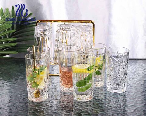 9oz massive production engraved glass cups with 2021 full new designs