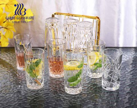 9oz massive production engraved glass cups with 2021 full new designs