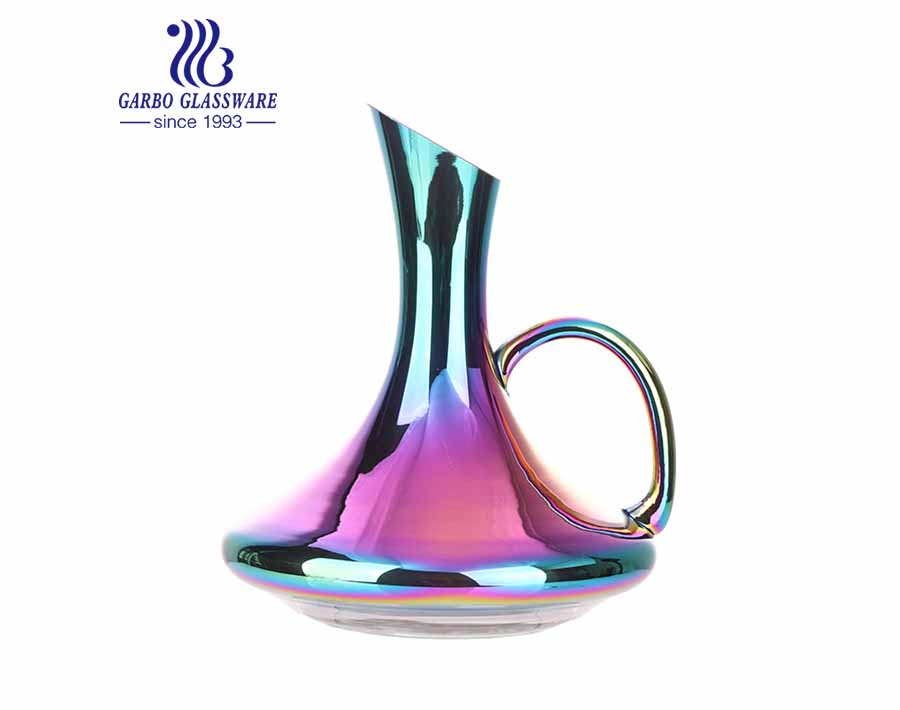 Wholesale Carafe Hand Made Ion Plating Decanter Multicolor Customized Wine Decanter