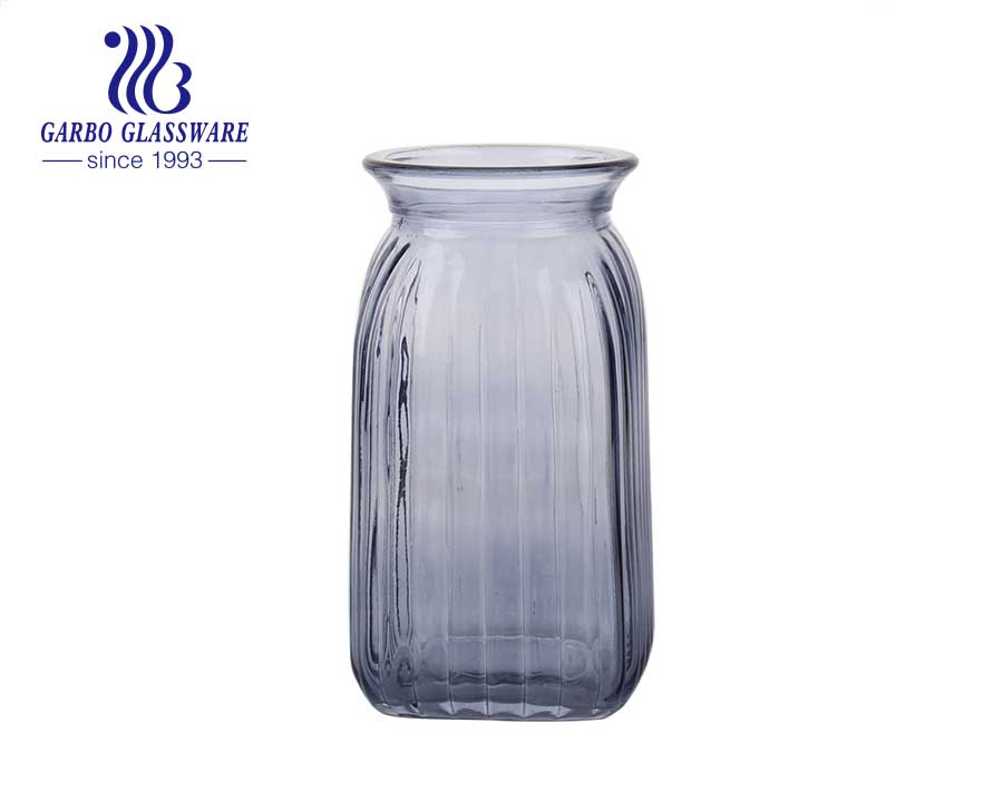 Mariage idéal romantique utiliser vase en verre violet porte-fleur en verre fantaisie motif gravé vase en verre