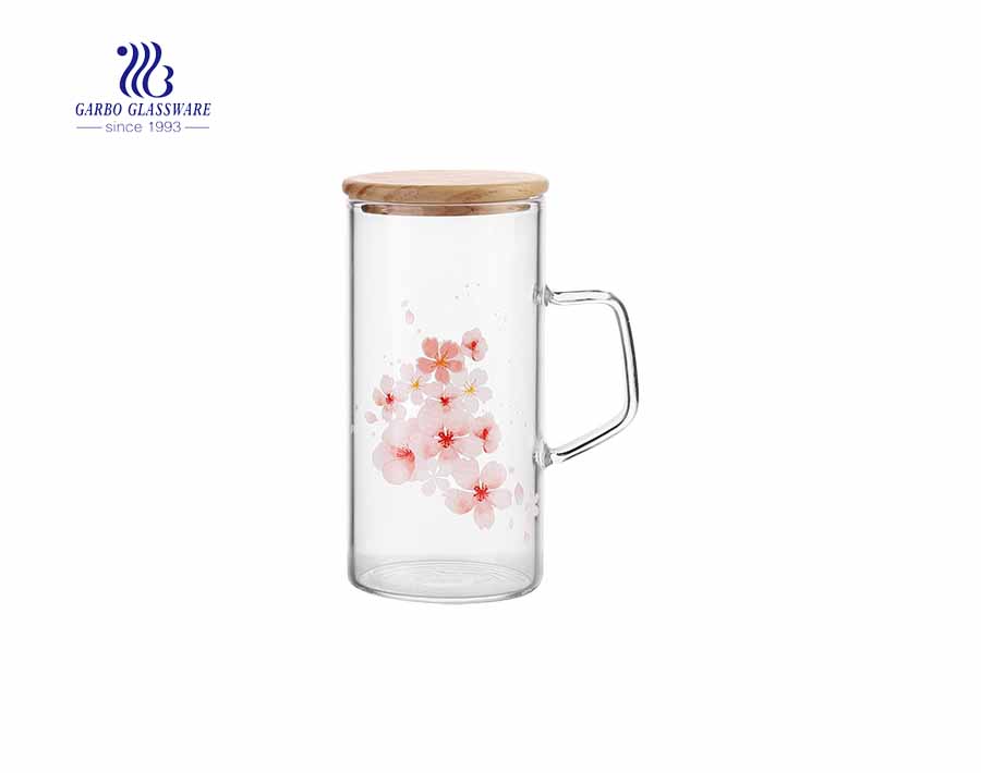 Nouveau ensemble de théière en verre borosilicaté avec tasses à poignée pour jus de fruits 5 pièces ensemble d'eau en verre