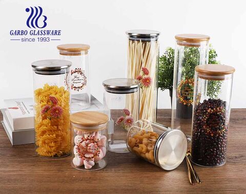 Logo tùy chỉnh Chất lượng cao Nhà cung cấp Trung Quốc Bảo quản thực phẩm Borosilicate Lọ thủy tinh có nắp niêm phong