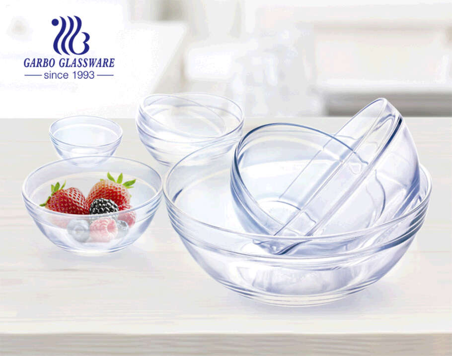 9 inch Thiết kế cổ điển đơn giản Bát salad thủy tinh giá rẻ với chất lượng tốt và giá thấp