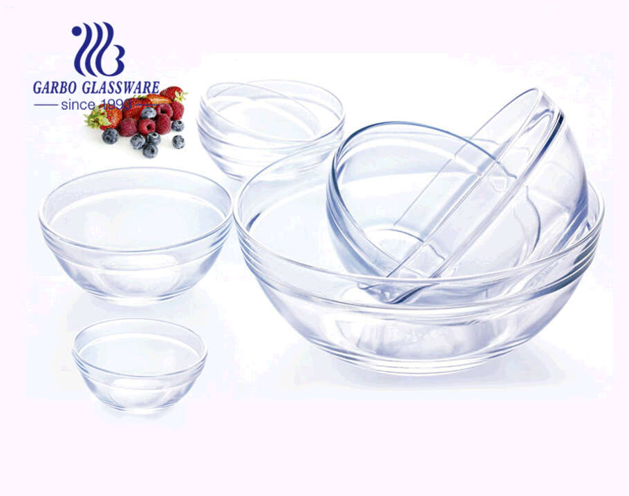 9-inch Simple classical design cheap glass salad bowl with good quality and low price