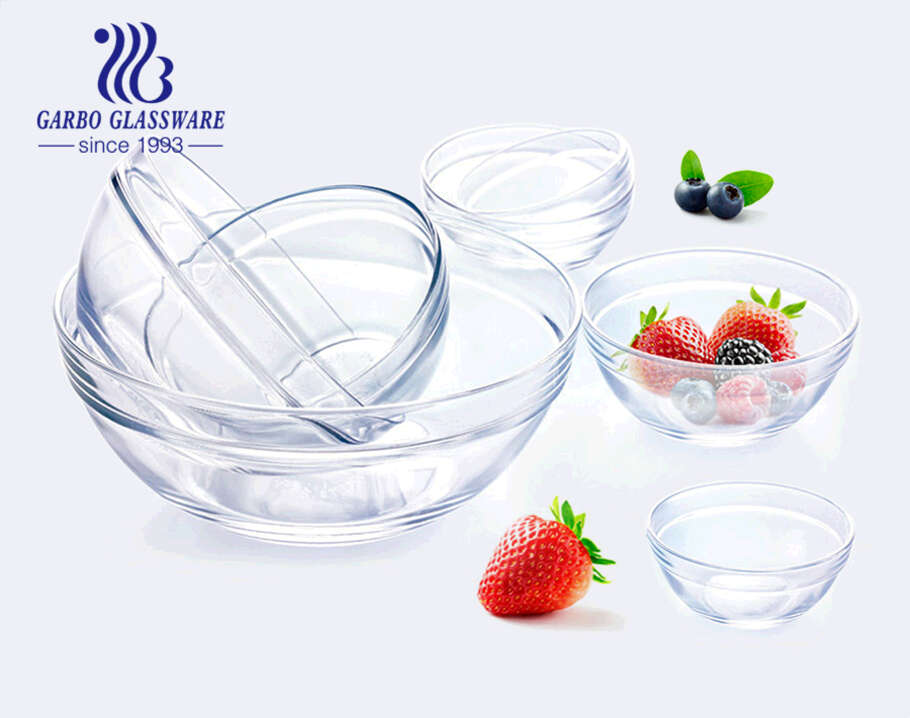 9-inch Simple classical design cheap glass salad bowl with good quality and low price