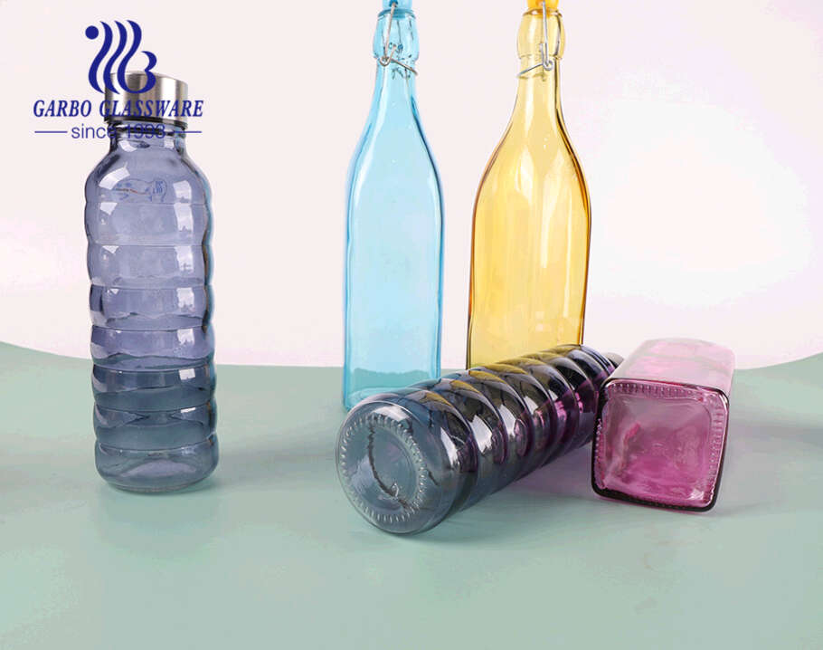 زجاجة ماء زجاجية ملونة 500 مللي كريمية عصير مشروبات خارجية مجانية r زجاجة رياضية
