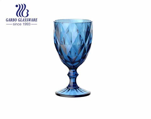 300ml spray color glass goblet for wine drinking with high quality customized wholesale glassware  