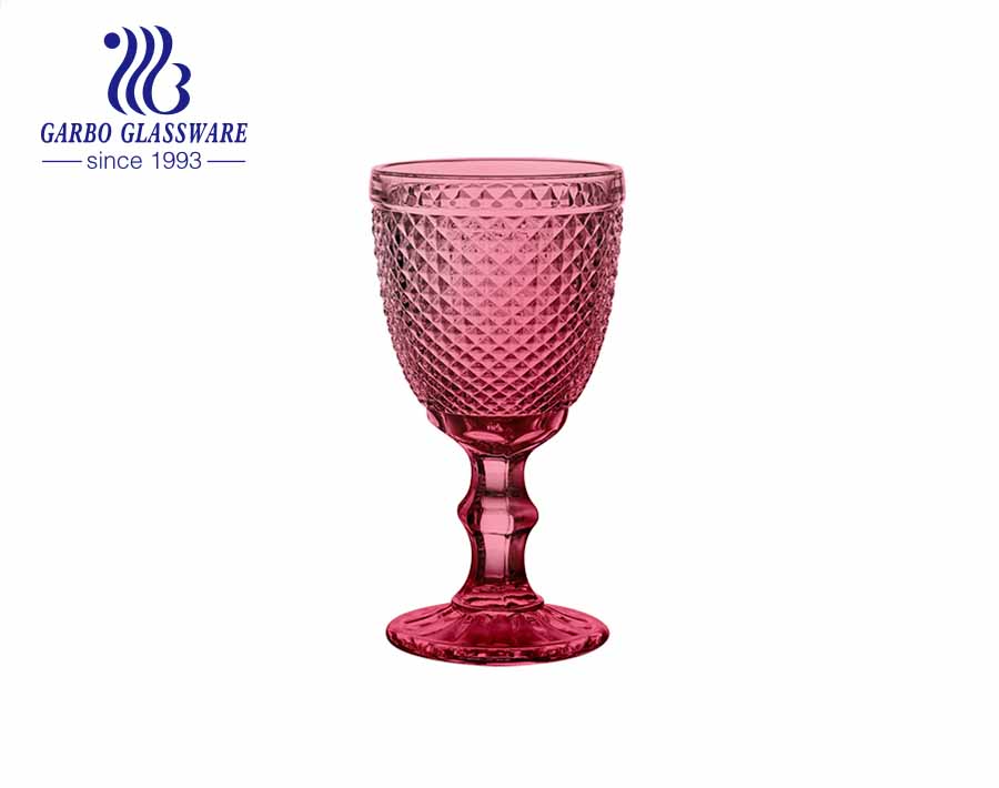 Bohemia grabó Stemware de la categoría alimenticia del color del espray de la taza de cristal de agua del cáliz