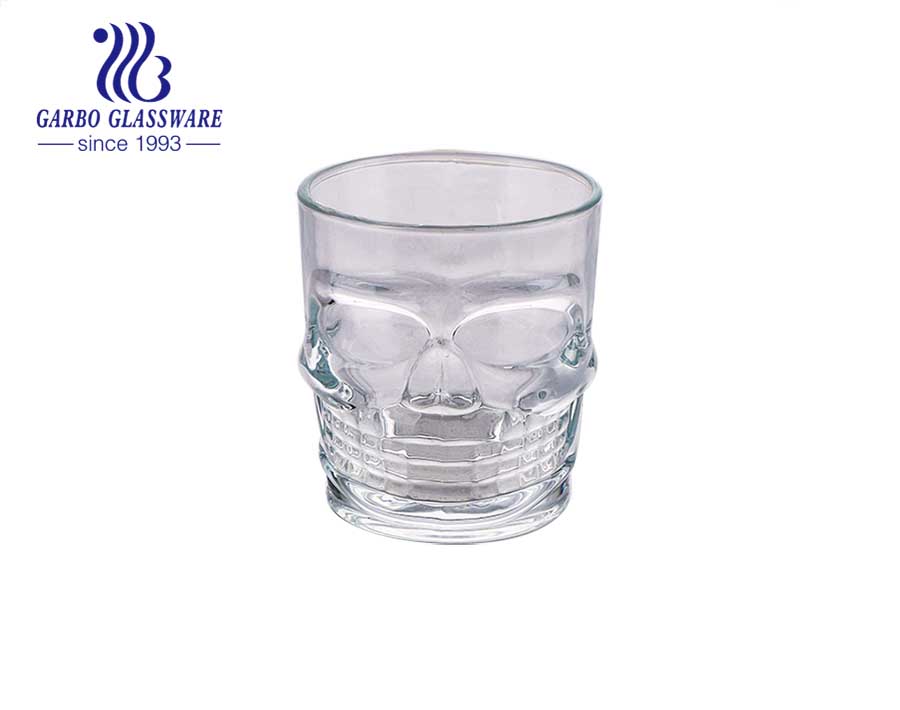 أمريكا اللاتينية رائجة البيع 10 أوقية كأس زجاجي بتصميم جمجمة منقوشة لـ El Día de los Muertos
