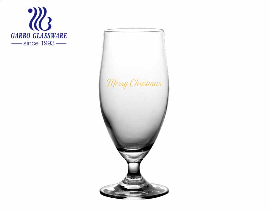 Machine Blowing 400ml Beer Glass Cup Lead Free Crystal Stemware with Custom Logo