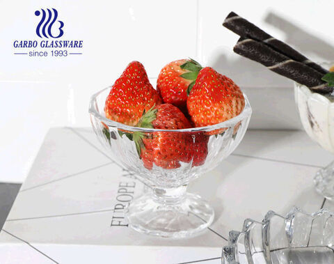 Уникальный дизайн Garbo, маленькая милая стеклянная чашка для мороженого на 6 унций, стеклянная миска для десерта, блюдо на ножках, основание, без свинца