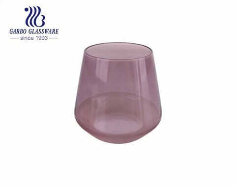 Фиолетовая высококачественная выдувная декоративная стеклянная ваза для гостиной, настольная стеклянная подставка для цветов