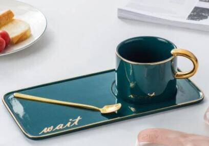 What are the functions of a saucer in a coffee and tea drinking set?