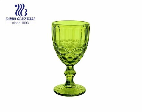 10oz high end colored goblets glassware for home decoration wholesale