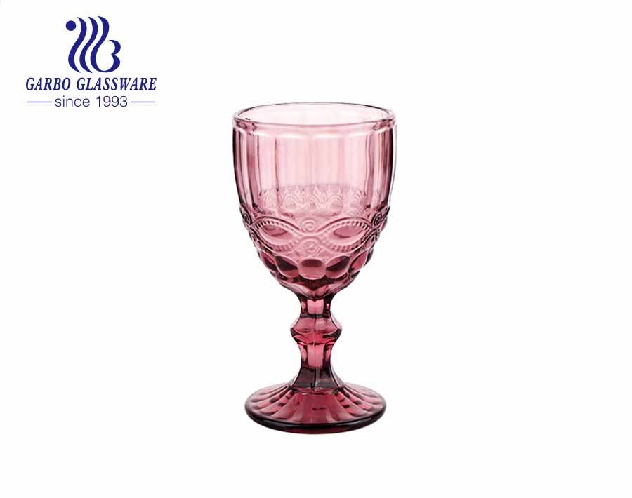 10oz high end colored goblets glassware for home decoration wholesale