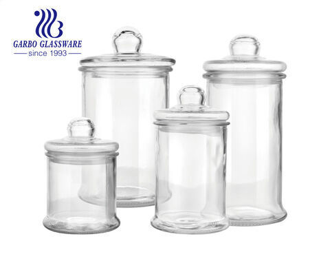 Frascos de vidro transparente transparente para âncora com tampa para armazenamento de herança 900ml 1.3L 1.7L 2.5L