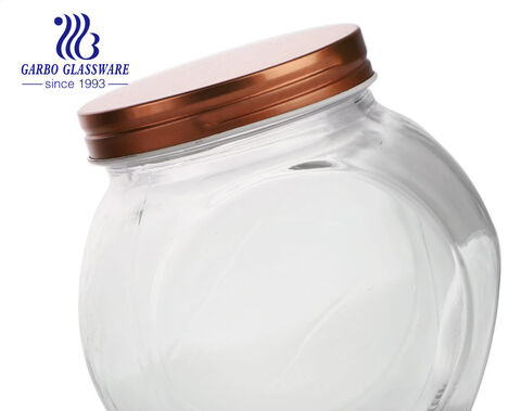 مرساة مرساة زجاجية شفافة شفافة مع غطاء لتخزين التراث 900 مل 1.3 لتر 1.7 لتر 2.5 لتر