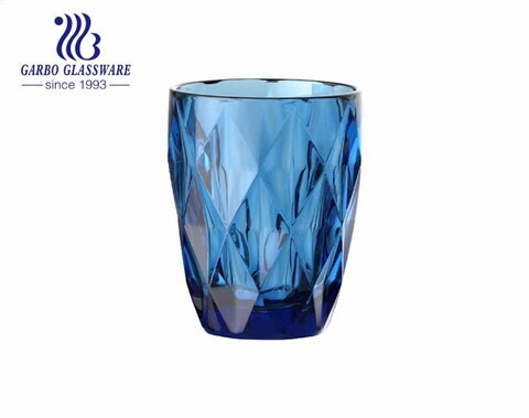 8 Unzen hochwertige Sprühfarbe Glasbecher für Saftwasser trinken neues Diamant-Design