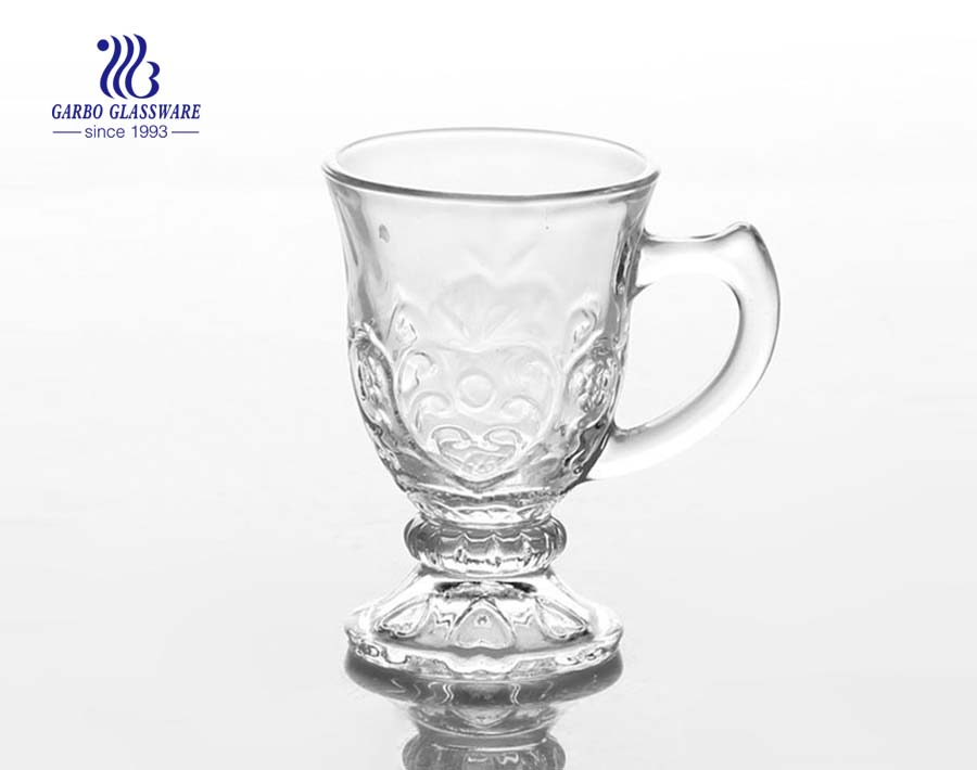 170ml gravierte Designs Glasbecher mit Standglasbechern für Tee Kaffee