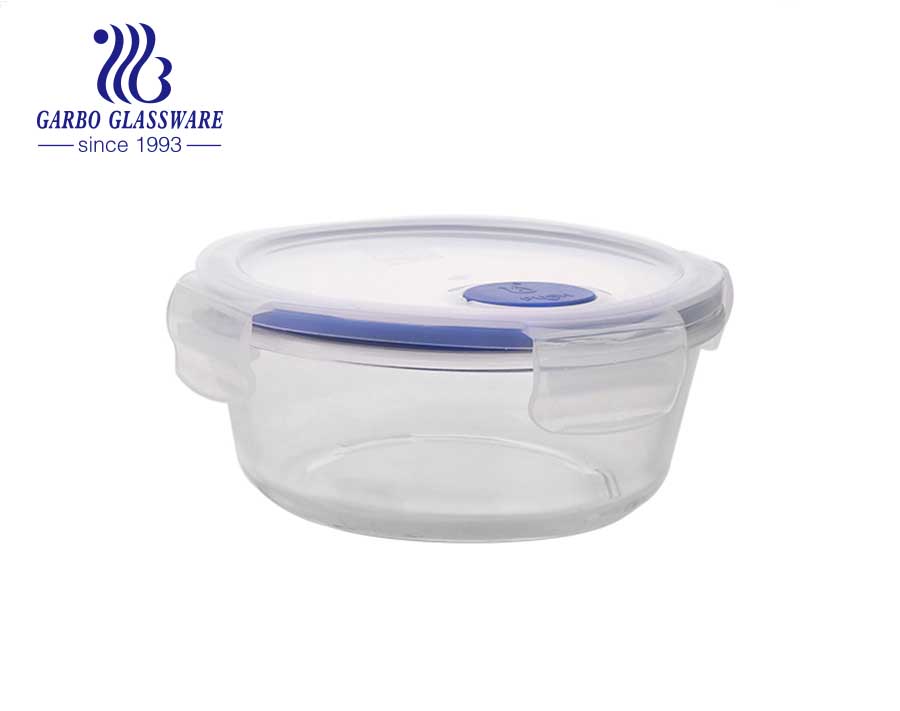 Récipients alimentaires carrés en verre Pyrex 570 ml avec couvercles scellés en silicone