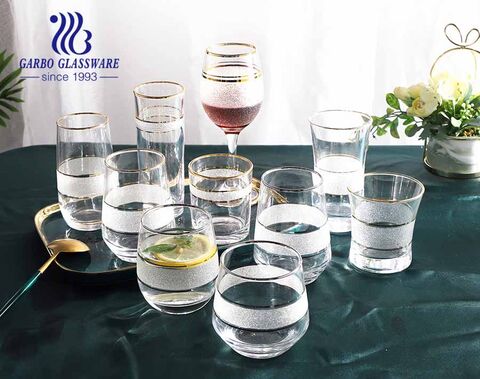 6pcs Drinking Glasses Square Glass Cups Modern Bar Glassware Clear Square  Glasses for Water Coffee Tea 