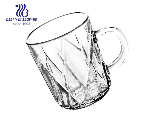 8oz classic glass coffee mugs with GARBO patent designs Middle East glass cups with handle 