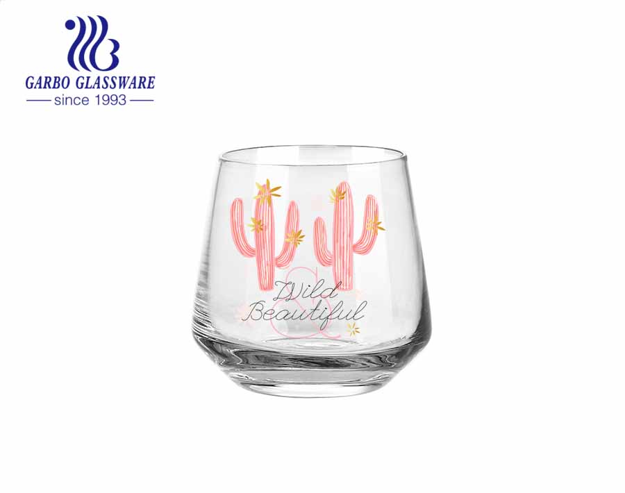 VIP lounge cabin first class luxury glass tumbler and gin glass set with custom decal and gold rim