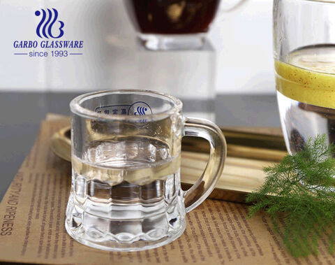 Unique shape glass cups with handles high quality clear C Shape glass mugs for coffee tea drink 