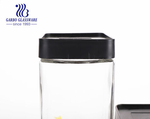 Kitchen Glass Jar Set Stackable Organization Canister Glass Jars Mixed Set of 3 640ML 896ML 1536ML 