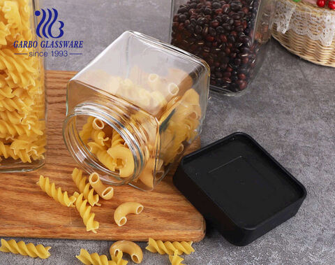 Juego de tarros de vidrio para cocina Recipiente de organización apilable Frascos de vidrio Juego mixto de 3 640ML 896ML 1536ML