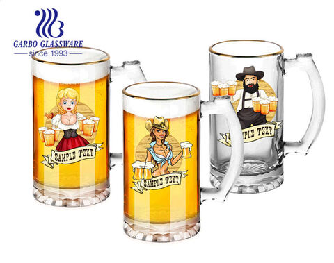 16oz klassische Bierkrüge personalisieren Aufkleber entwirft Biergläser für die Werbung